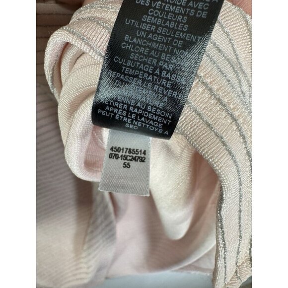 Chicos Travelers Sleeveless Tunic Tank Top Sz 00/XS Pink Metallic Stripe Hi-Low - Picture 6 of 10